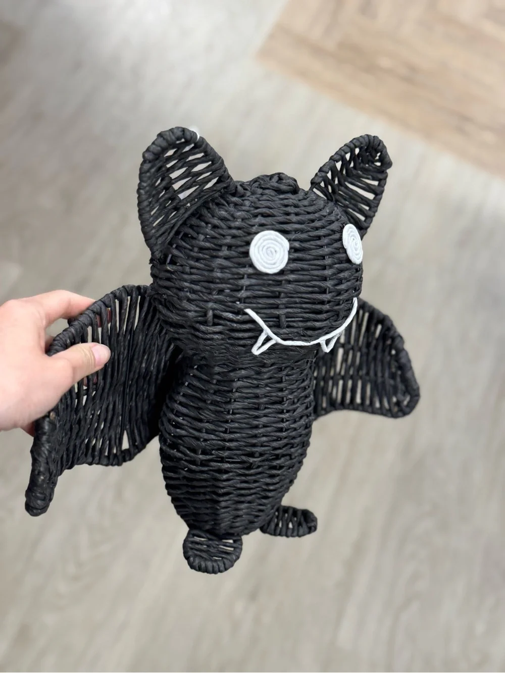 Handwoven Black Bat Accent Décor -